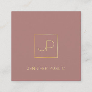 Premium-Seidenfinish Gold-Monogramm-Vorlage Luxus Quadratische Visitenkarte