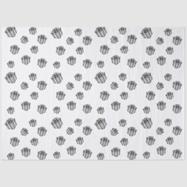 Premium Silver Gift Boxes Elegant Holiday Party Seidenpapier (Vorderseite)