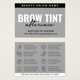 Premium Silver Gray Eyebrow Tint Aftercare Card
