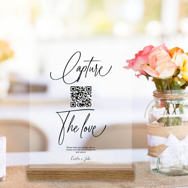 Premium Simple Share Wedding Fotos QR Code Acrylschild (Von Creator hochgeladen)