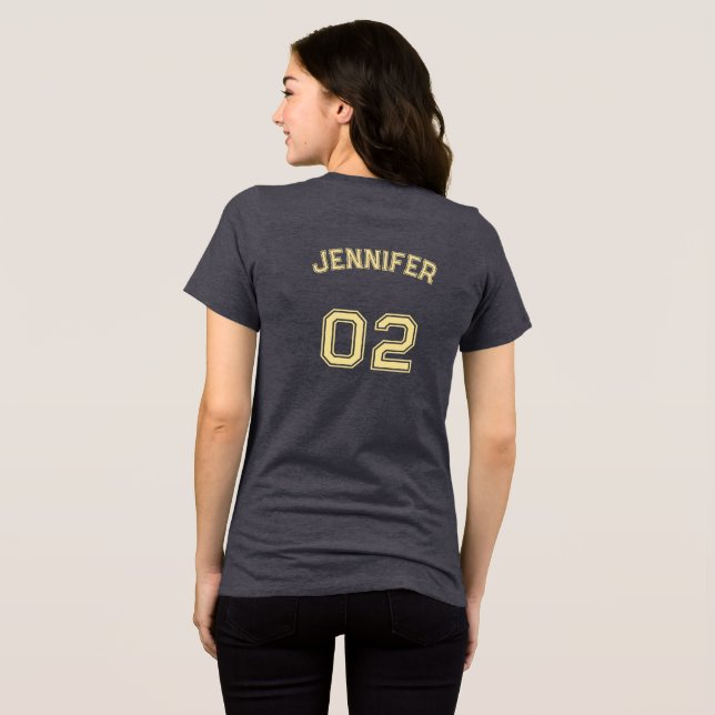 Premium Soft Player Name Jersey Number Womens Tri-Blend Shirt (Rückseite voll)