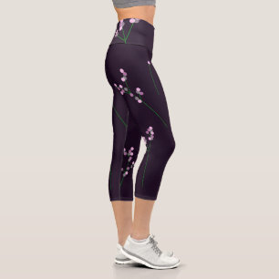 Premium Stilvolle Blume Bouquet Capri Leggings