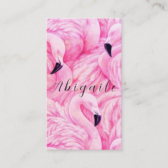 Premium Vector Flamingo Business Card Visitenkarte (Vorderseite)