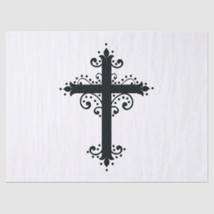 Premium verziertes geschnitztes Kreuz Kunst Seidenpapier