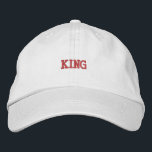 Premium White-Hat mit King Text pure Peace Bestickte Baseballkappe<br><div class="desc">Diese hochwertige Khaki-Baumwolle präsentiert elegante "King" Textistickerie für einen raffinierten Stil.</div>