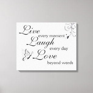 Premium Wrapped Canvas (Gloss) Live-Laugh-Liebe Leinwanddruck