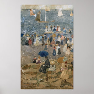 Prendergast - Beach Scene North Shore, Normandie Poster