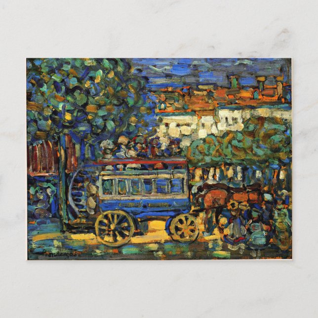 Prendergast - Paris Omnibus Postkarte (Vorderseite)