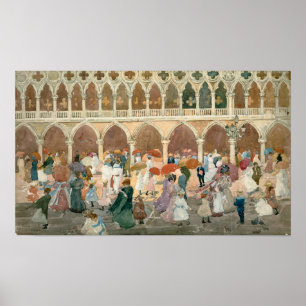 Prendergast - Sonnenlicht auf der Piazzetta Poster