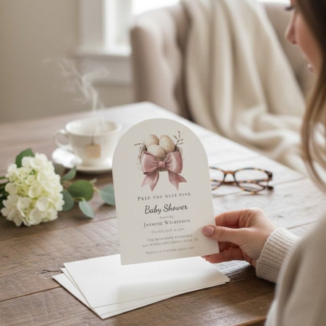 prep the nest pink baby shower  einladung (Von Creator hochgeladen)