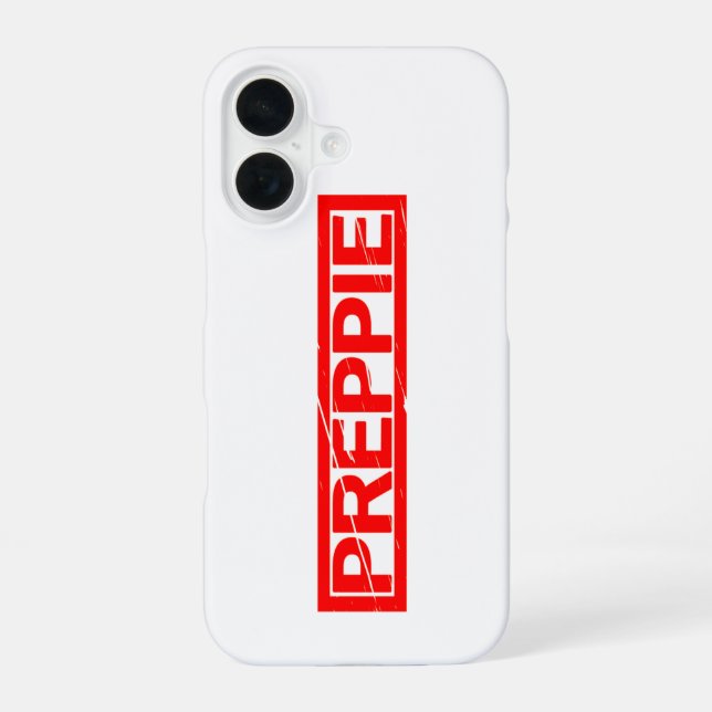 Preppie-Briefmarke iPhone 16 Hülle (Rückseite)