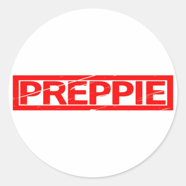 Preppie-Briefmarke Runder Aufkleber (Vorderseite)