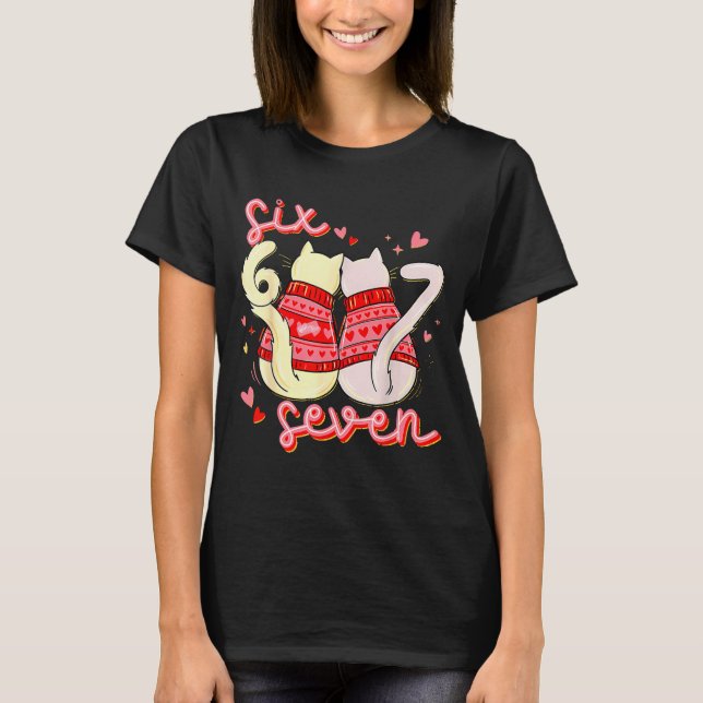 Preppy 67 Valentine Six Seven Cat 6 7 Men Women Ki T-Shirt (Vorderseite)