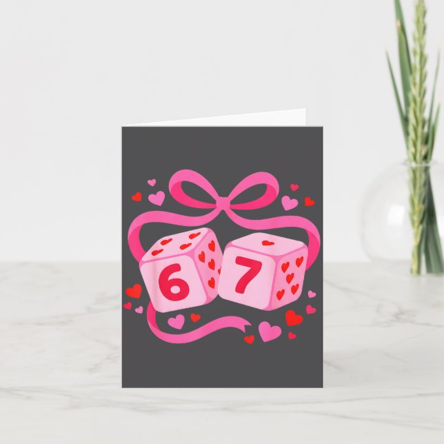 Preppy 67 Valentine Six Seven Dice 6 7 Lover Men W Karte (Vorderseite)