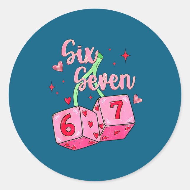 Preppy 67 Valentine Six Seven Dice 6 7 Men Women K Runder Aufkleber (Vorderseite)