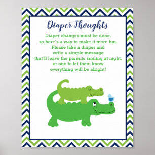 Preppy Alligator Kinderdusche Windeln Gedanken Spi Poster