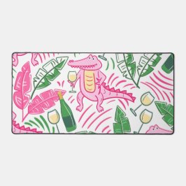 Preppy Alligator Wine Pink Green Schreibtischunterlage