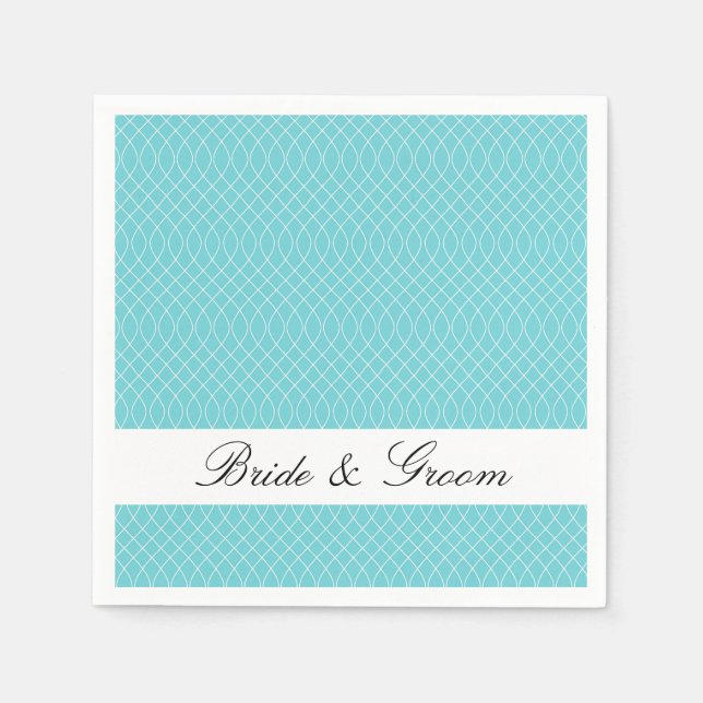 Preppy Aqua Spiral Serviette (Vorderseite)