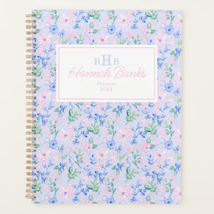 Preppy-Aquarell-Blume Monogram Planer
