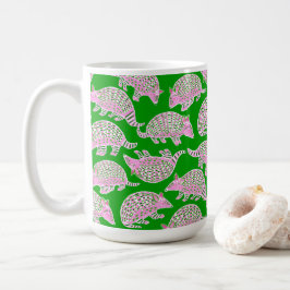 Preppy Armadillos Pink Green Kaffeetasse