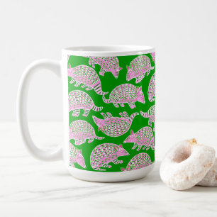 Preppy Armadillos Pink Green Kaffeetasse