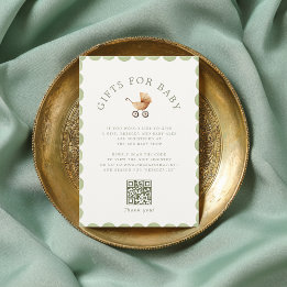 Preppy Baby Carriage Grandmillennial Baby Shower Begleitkarte