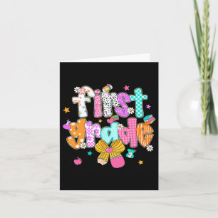 Preppy Back To School 1. Klasse Coquette Schleife Karte
