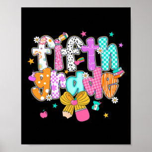 Preppy Back To School 5. Klasse Coquette Schleife  Poster
