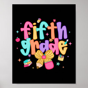 Preppy Back To School 5. Klasse Coquette Schleife  Poster