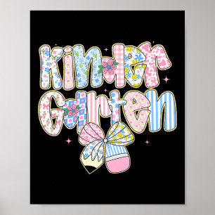 Preppy Back To School Florale Kindergarten Coquett Poster