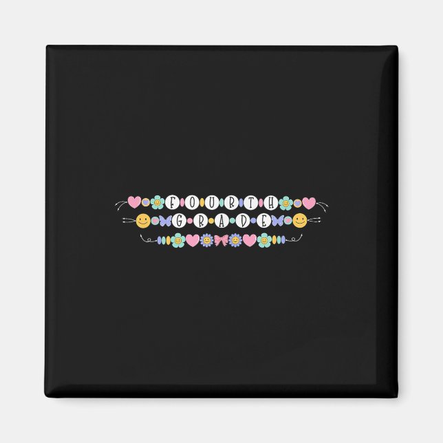 Preppy back to School Fourth Grade Bracelet Teache Magnet (Vorne)