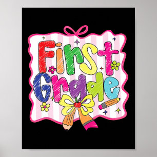 Preppy Back To School Koksette Erste Klasse Mädche Poster