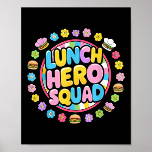 Preppy back to School Mittagessen Lady Squad Lunch Poster