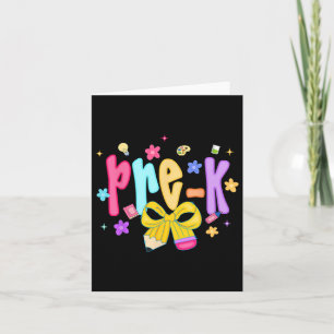 Preppy back to School Pre-k Niedlich Coquette Bow Karte