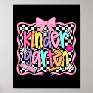 Preppy Back To School Rosa Coquette Floral Süße Ki Poster