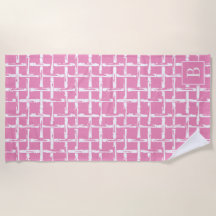 Preppy Bambus – Rosa Küstenmonogramm