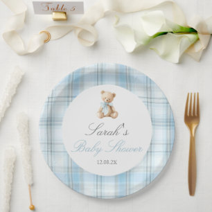 Preppy-Bär-Baby-Party Junge Pappteller