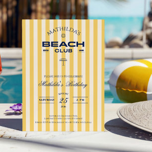 Preppy Beach Club Geburtstagseinladung Einladung