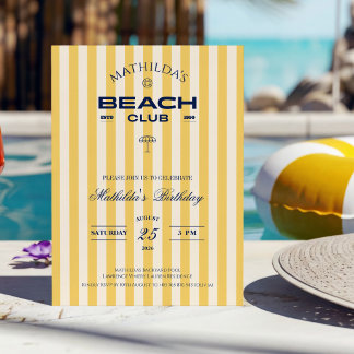 Preppy Beach Club Geburtstagseinladung Einladung