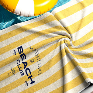 Preppy Beach Club Geburtstagseinladung Strandtuch