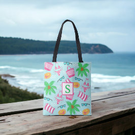 Preppy Beach Scene Bikini Handtuch Palm Baumhandtu