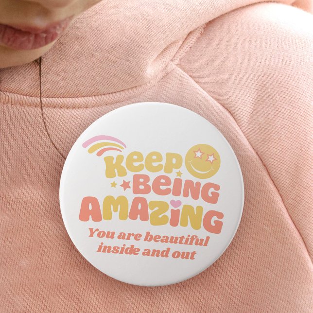 Preppy behalte phantastisch Slogan Smilie Gesicht Button (Von Creator hochgeladen)