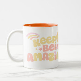 Preppy behalte phantastisch Slogan Smilie Gesicht Zweifarbige Tasse