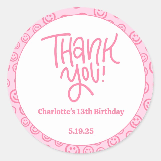 Preppy Birthday Danke, Sticker (Vorderseite)