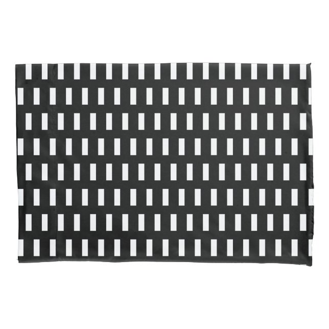 Preppy Black and White Geometric Muster Kissenbezug (Vorderseite)