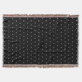 Preppy Black and White Tiny Polka Dots Muster Decke