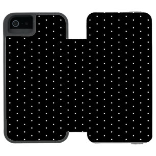 Preppy Black and White Tiny Polka Dots Muster Incipio Watson™ iPhone 5 Geldbörsen Hülle