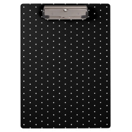 Preppy Black and White Tiny Polka Dots Muster Klemmbrett