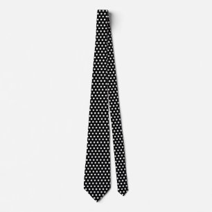 Preppy Black and White Tiny Polka Dots Muster Krawatte