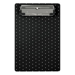Preppy Black and White Tiny Polka Dots Muster Mini Klemmbrett